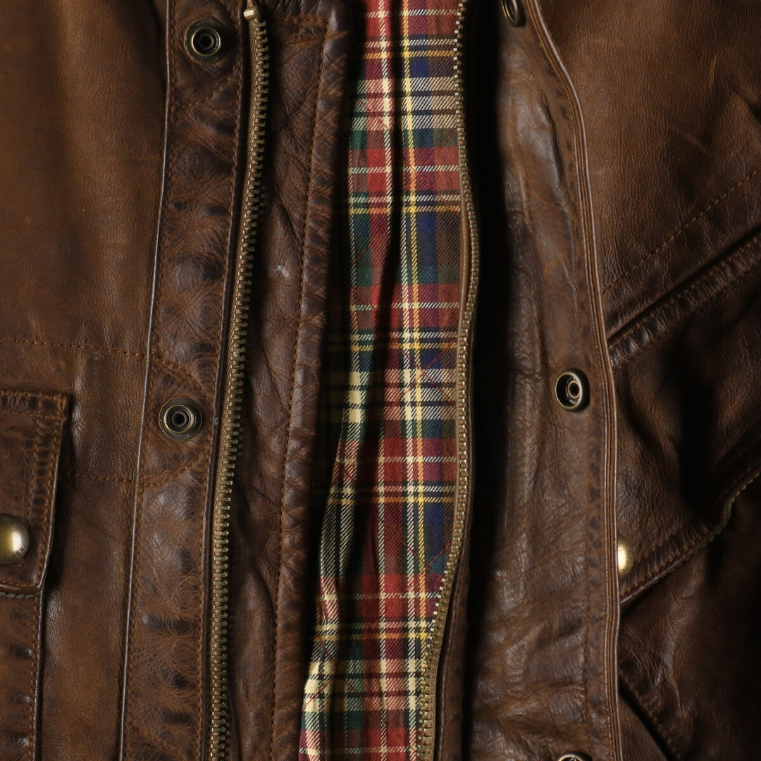 90'S Ralph Lauren POLO by Ralph Lauren Motorcycle Leather Jacket Men's L size Vintage /eva003236