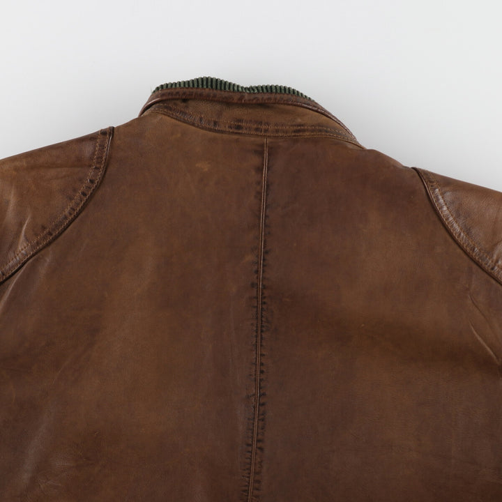 90'S Ralph Lauren POLO by Ralph Lauren Motorcycle Leather Jacket Men's L size Vintage /eva003236