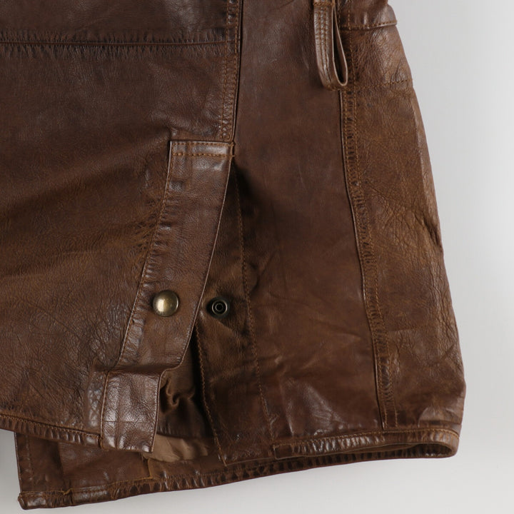 90'S Ralph Lauren POLO by Ralph Lauren Motorcycle Leather Jacket Men's L size Vintage /eva003236