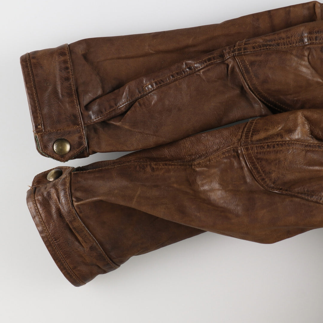 90'S Ralph Lauren POLO by Ralph Lauren Motorcycle Leather Jacket Men's L size Vintage /eva003236