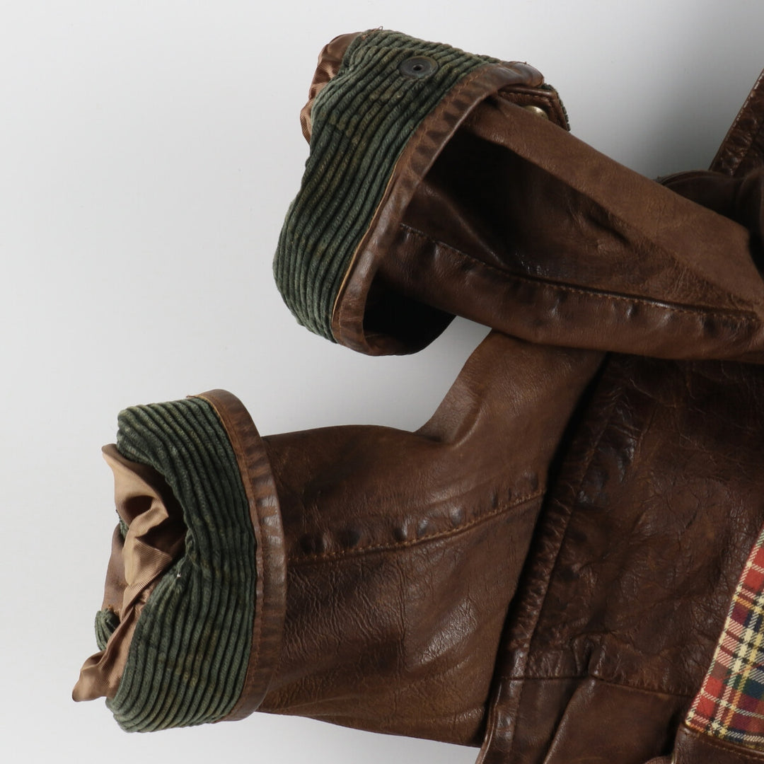 90'S Ralph Lauren POLO by Ralph Lauren Motorcycle Leather Jacket Men's L size Vintage /eva003236