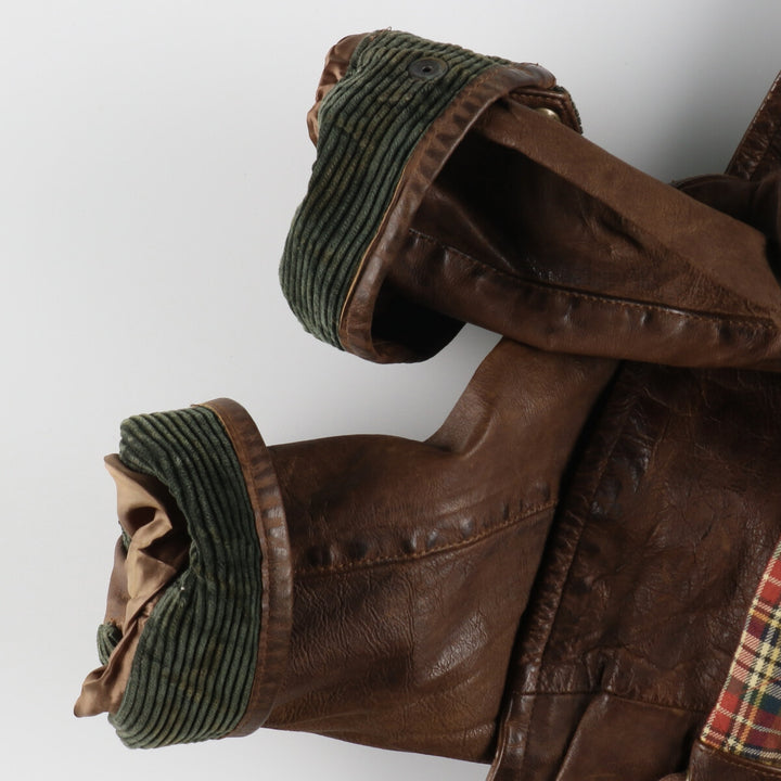 90'S Ralph Lauren POLO by Ralph Lauren Motorcycle Leather Jacket Men's L size Vintage /eva003236