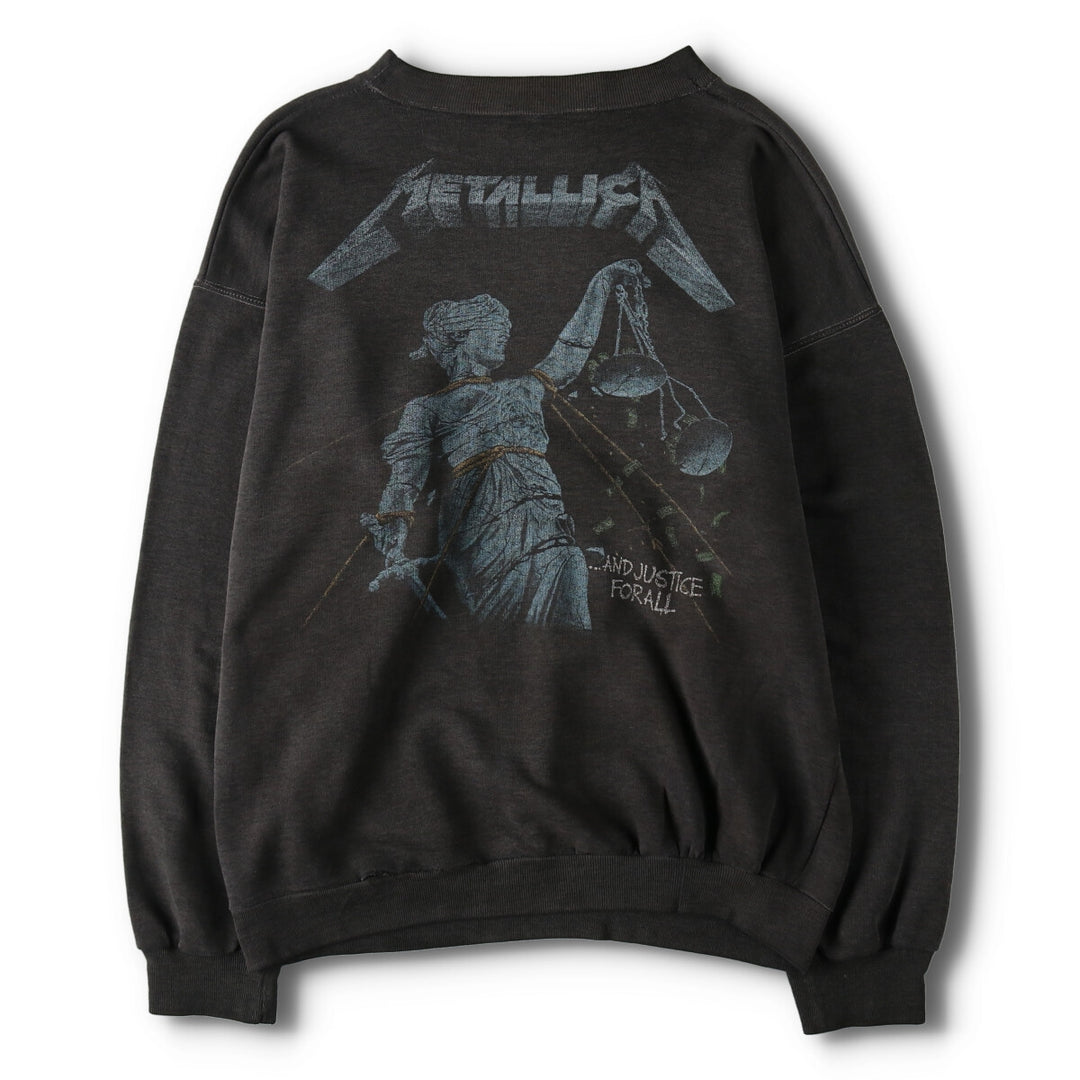 90'S Metallica Album AND JUSTICE FOR ALL Band Sweatshirt Trainer Men's L Size Vintage /eva003245