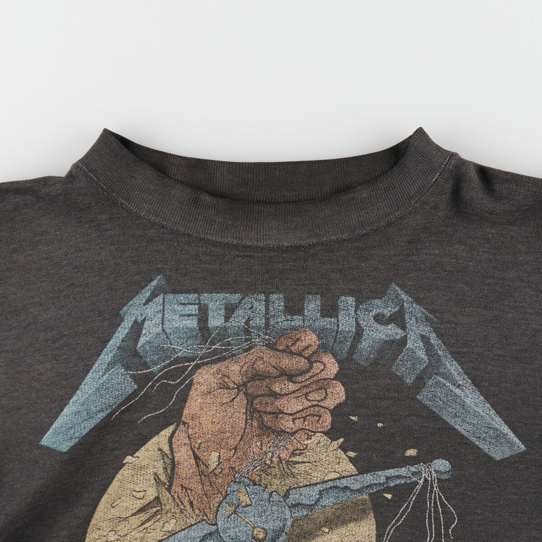 90'S Metallica Album AND JUSTICE FOR ALL Band Sweatshirt Trainer Men's L Size Vintage /eva003245