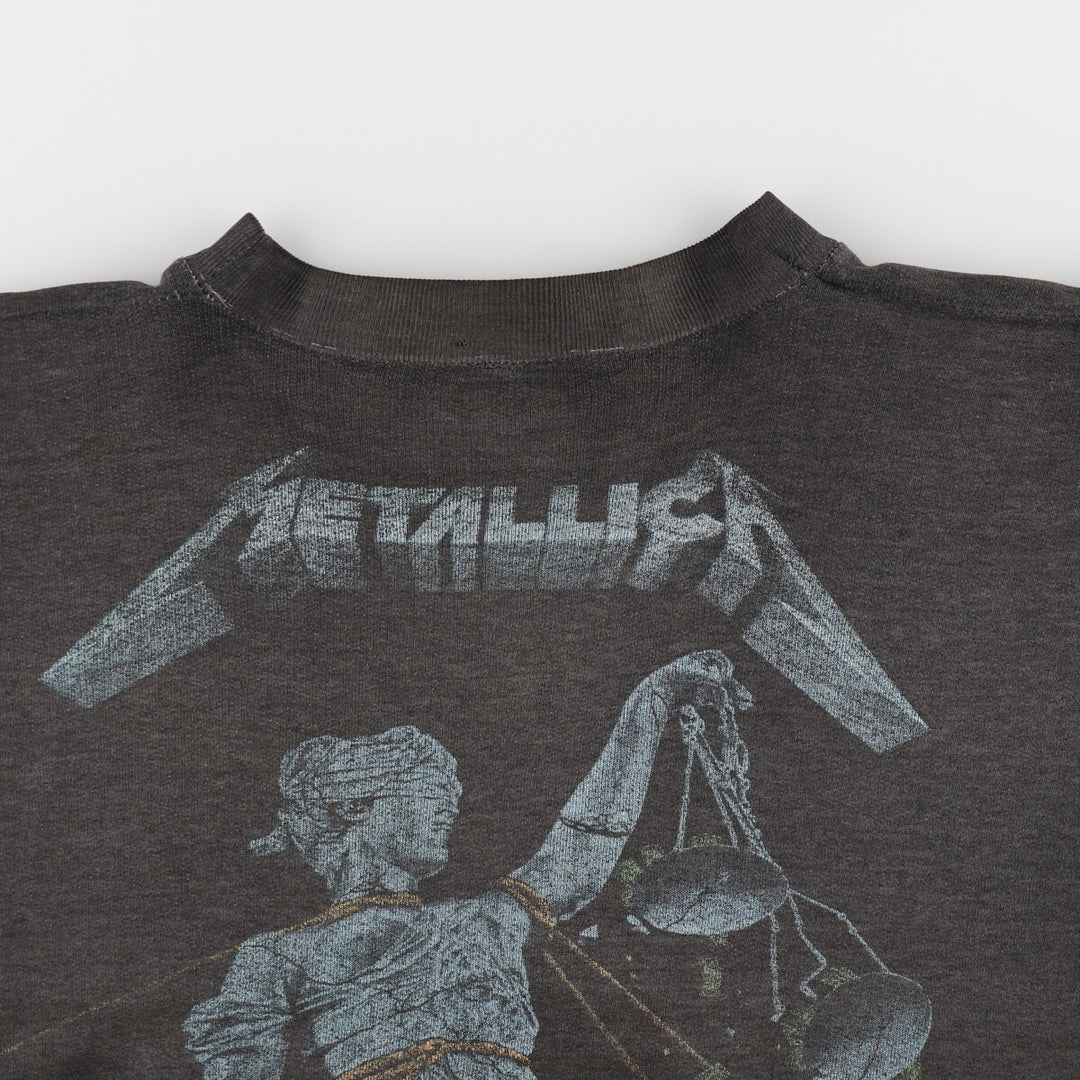 90'S Metallica Album AND JUSTICE FOR ALL Band Sweatshirt Trainer Men's L Size Vintage /eva003245
