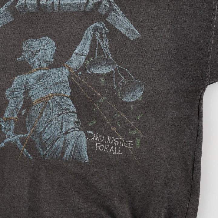 90'S Metallica Album AND JUSTICE FOR ALL Band Sweatshirt Trainer Men's L Size Vintage /eva003245