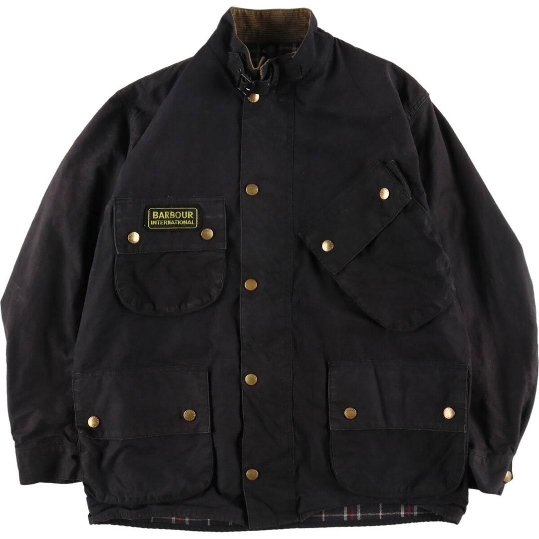 90'S Barbour International Suit, Old 3 Warrant, Waxed Cotton Oiled Jacket, Made in England, C42, Men's L size /eva003251