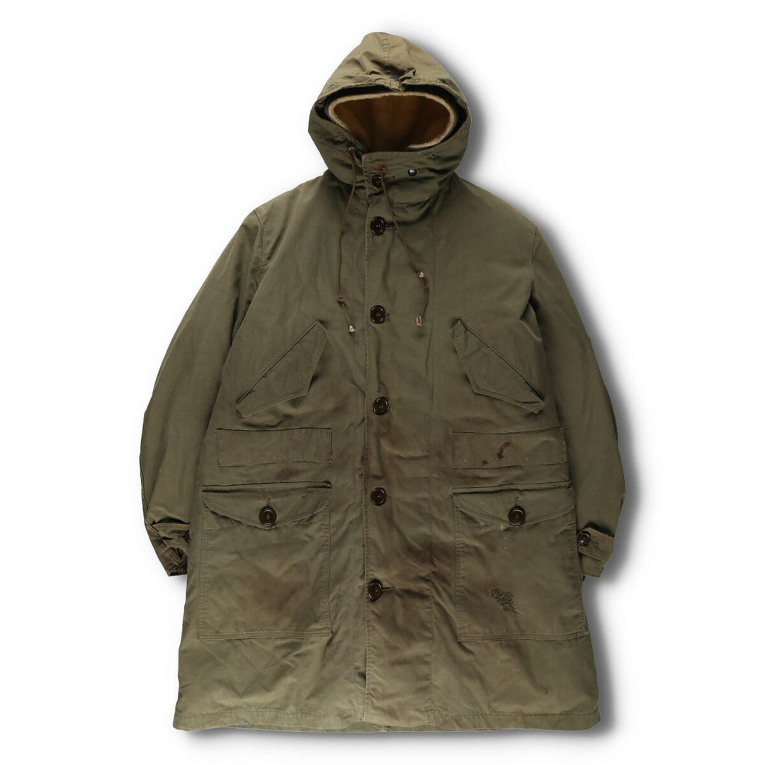 1940'S US military genuine M-47 field parka with liner, mod coat, made in USA, MEDIUM, men's M equivalent, vintage unclear Khaki type sage green Vintage Second Hand