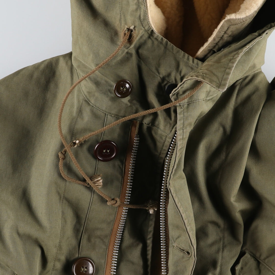 1940'S US military genuine M-47 field parka with liner, mod coat, made in USA, MEDIUM, men's M equivalent, vintage unclear Khaki type sage green Vintage Second Hand