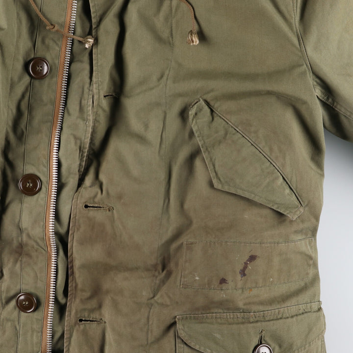 1940'S US military genuine M-47 field parka with liner, mod coat, made in USA, MEDIUM, men's M equivalent, vintage unclear Khaki type sage green Vintage Second Hand