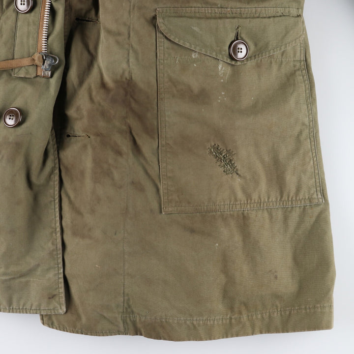 1940'S US military genuine M-47 field parka with liner, mod coat, made in USA, MEDIUM, men's M equivalent, vintage unclear Khaki type sage green Vintage Second Hand