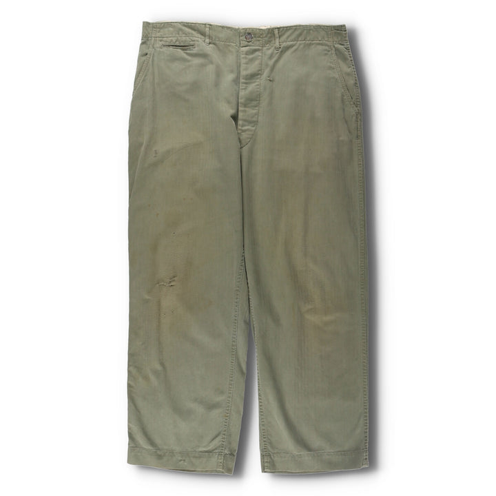 Big size 1940'S US Army genuine M-42 HBT military pants made in USA 40x31 equivalent to men's w40 /eva003292