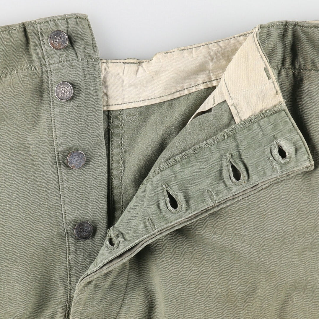 Big size 1940'S US Army genuine M-42 HBT military pants made in USA 40x31 equivalent to men's w40 /eva003292