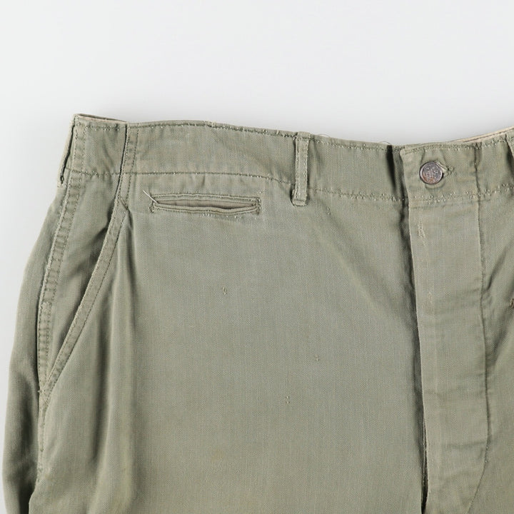 Big size 1940'S US Army genuine M-42 HBT military pants made in USA 40x31 equivalent to men's w40 /eva003292