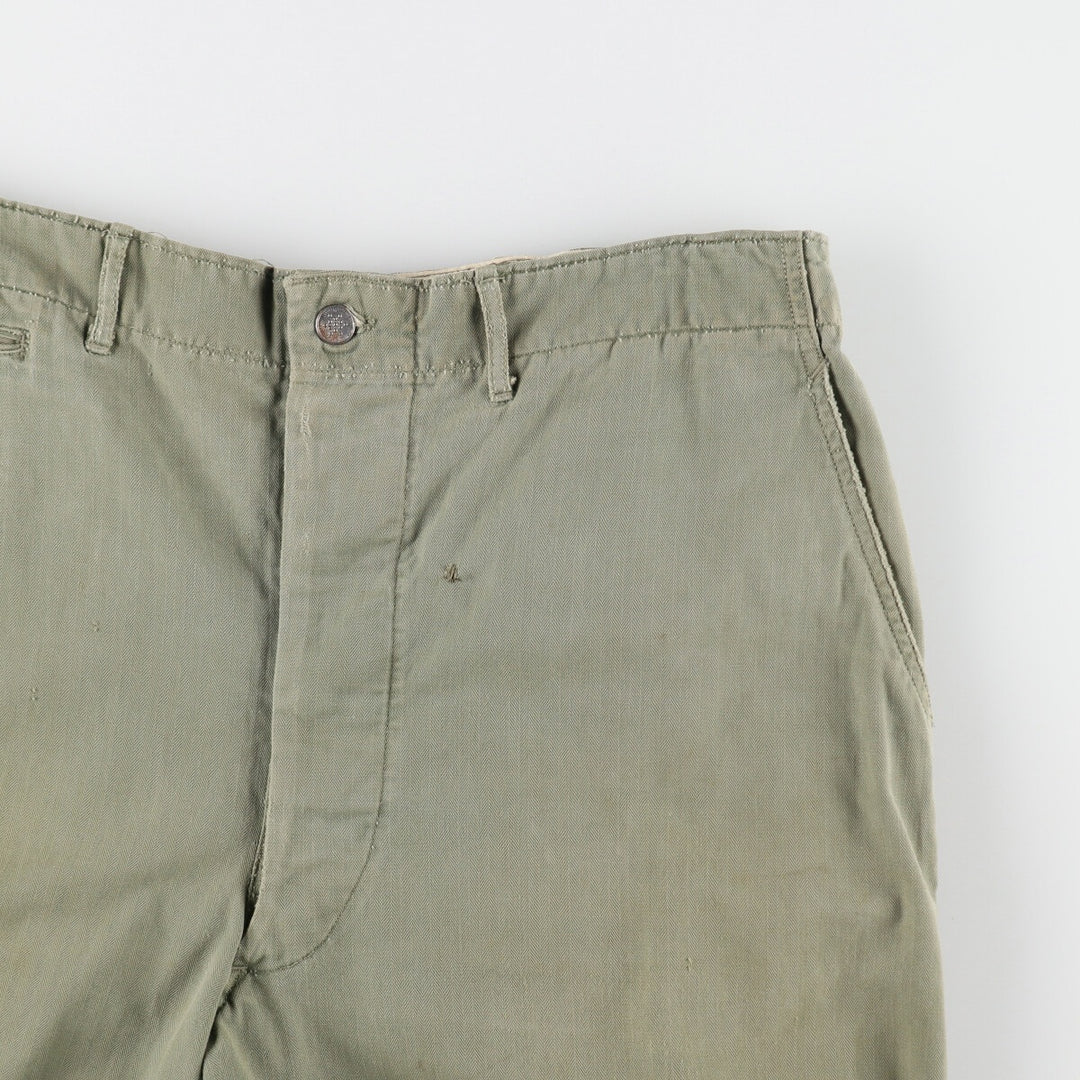 Big size 1940'S US Army genuine M-42 HBT military pants made in USA 40x31 equivalent to men's w40 /eva003292