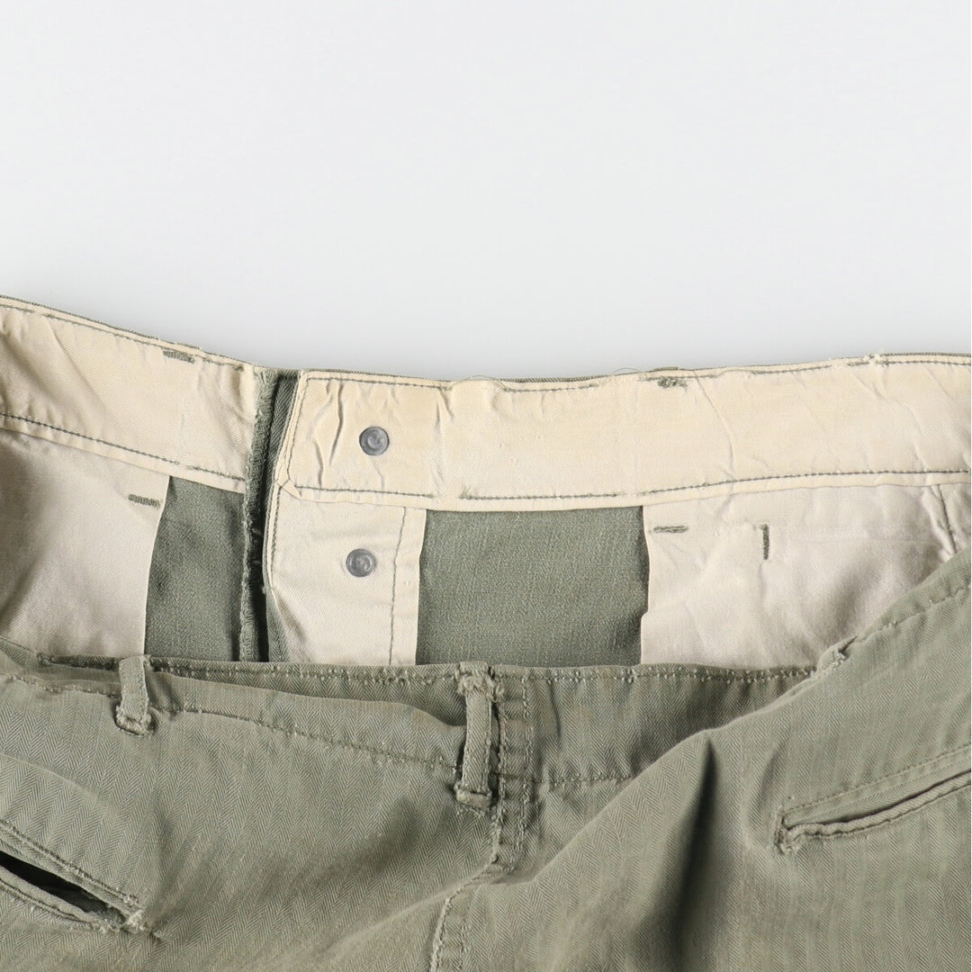 Big size 1940'S US Army genuine M-42 HBT military pants made in USA 40x31 equivalent to men's w40 /eva003292