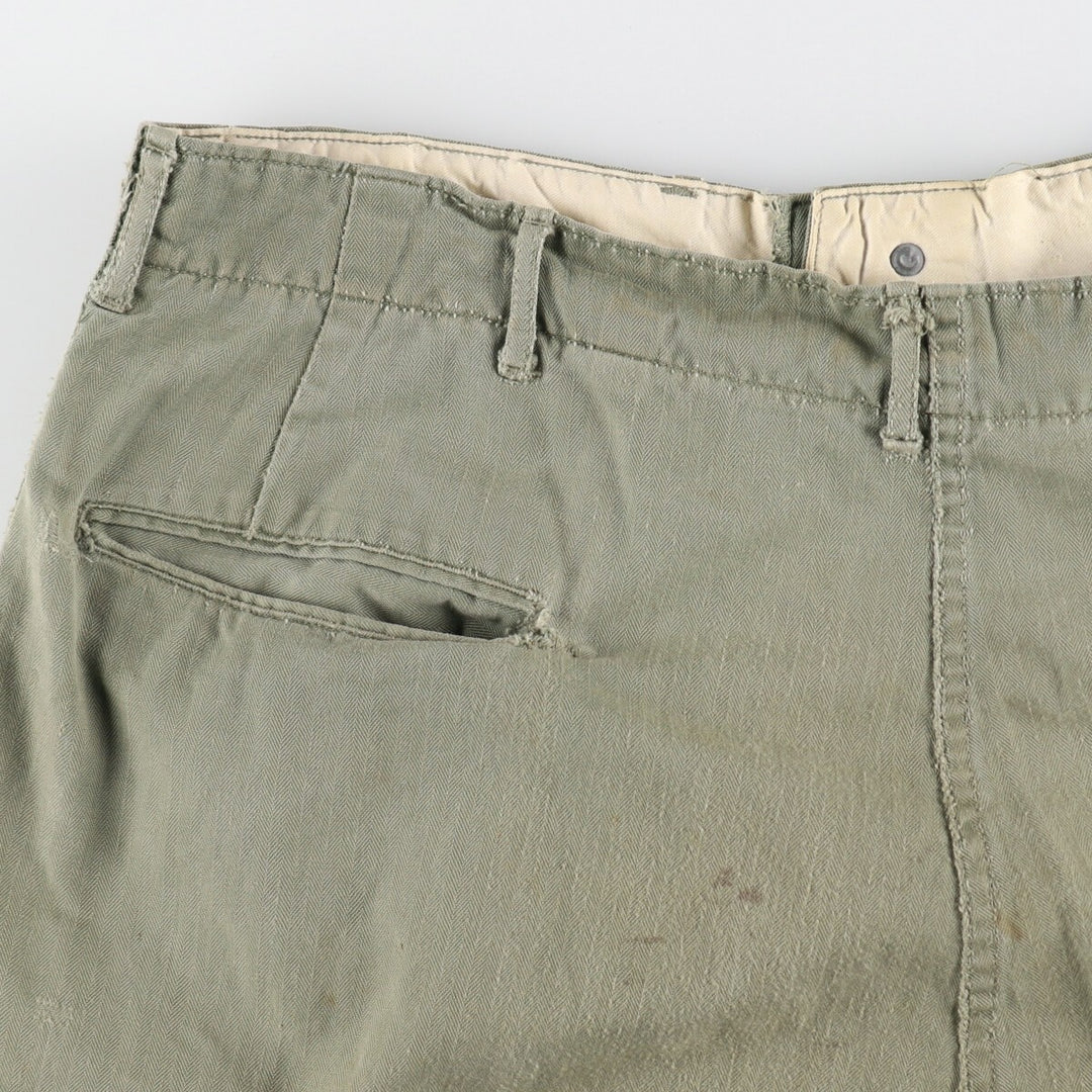 Big size 1940'S US Army genuine M-42 HBT military pants made in USA 40x31 equivalent to men's w40 /eva003292