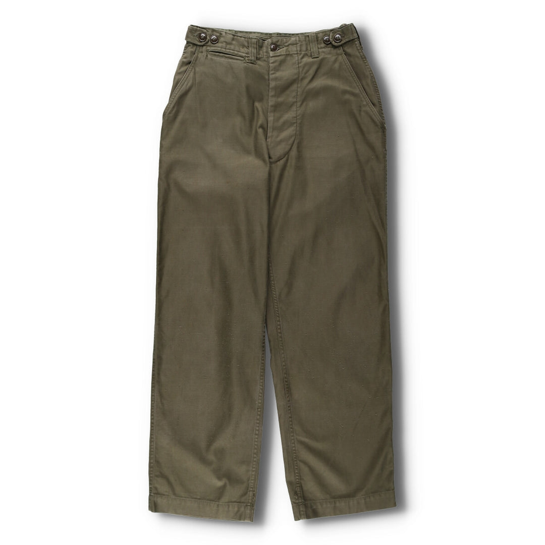 1940'S US Army genuine M-43 military field pants, trousers, made in USA, 32x32, men's w31 equivalent, vintage /eva003297