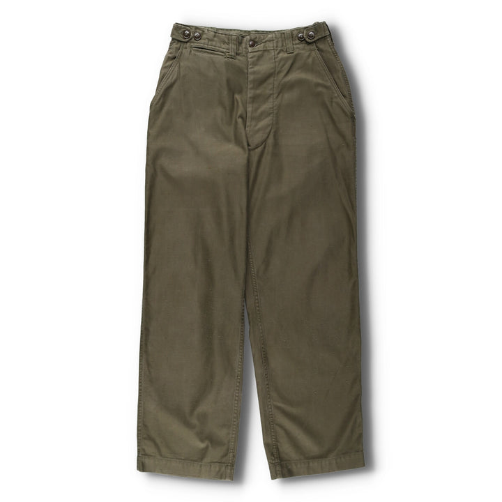 1940'S US Army genuine M-43 military field pants, trousers, made in USA, 32x32, men's w31 equivalent, vintage /eva003297