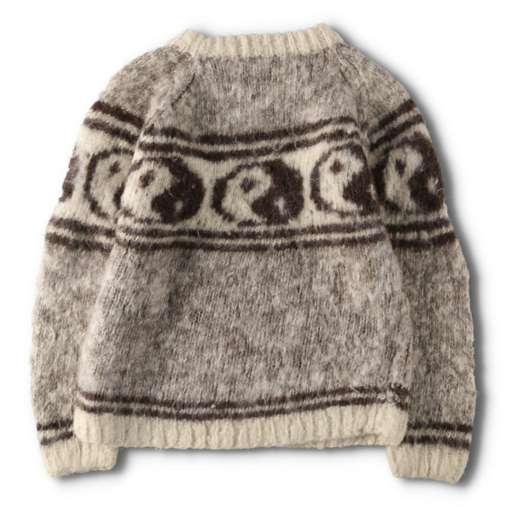 All-over Yin Yang Pattern wool knit sweater, men's XL size /eva003303