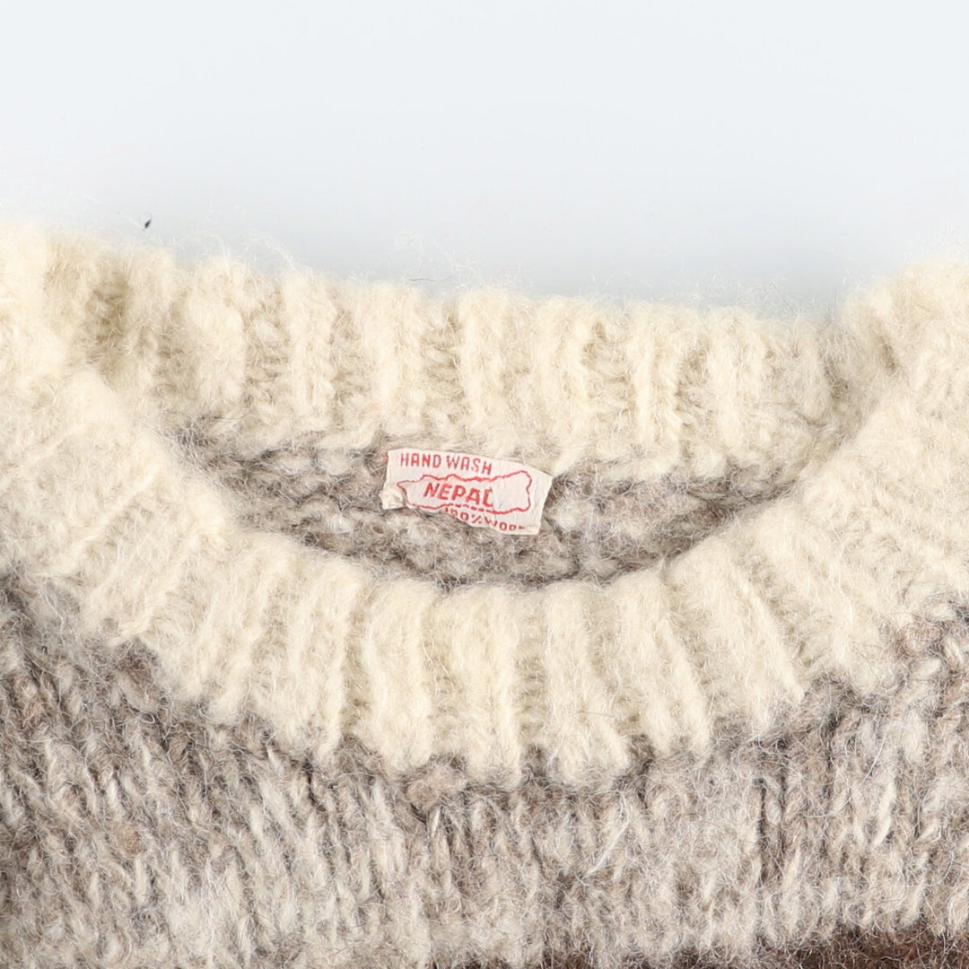 All-over Yin Yang Pattern wool knit sweater, men's XL size /eva003303