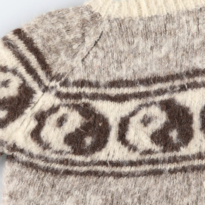 All-over Yin Yang Pattern wool knit sweater, men's XL size /eva003303