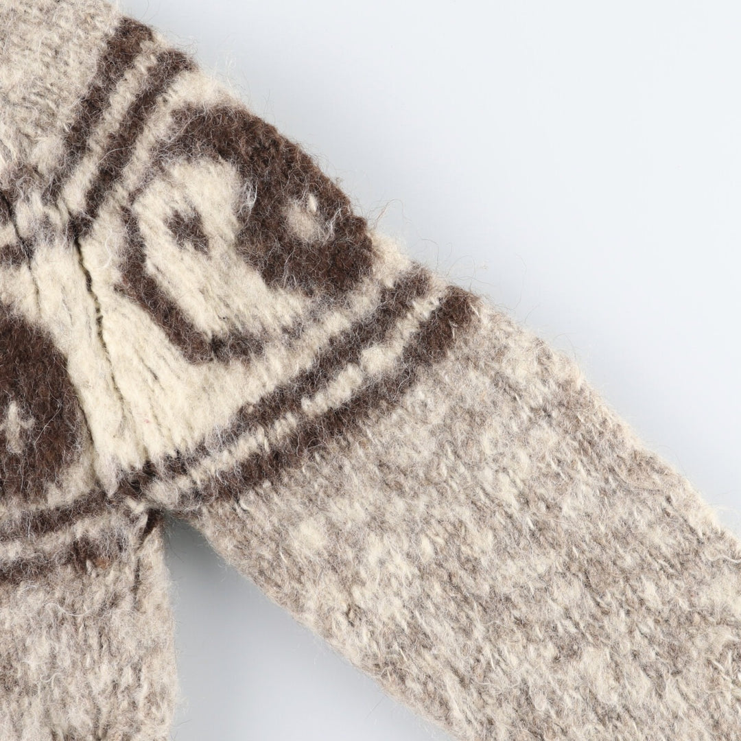 All-over Yin Yang Pattern wool knit sweater, men's XL size /eva003303