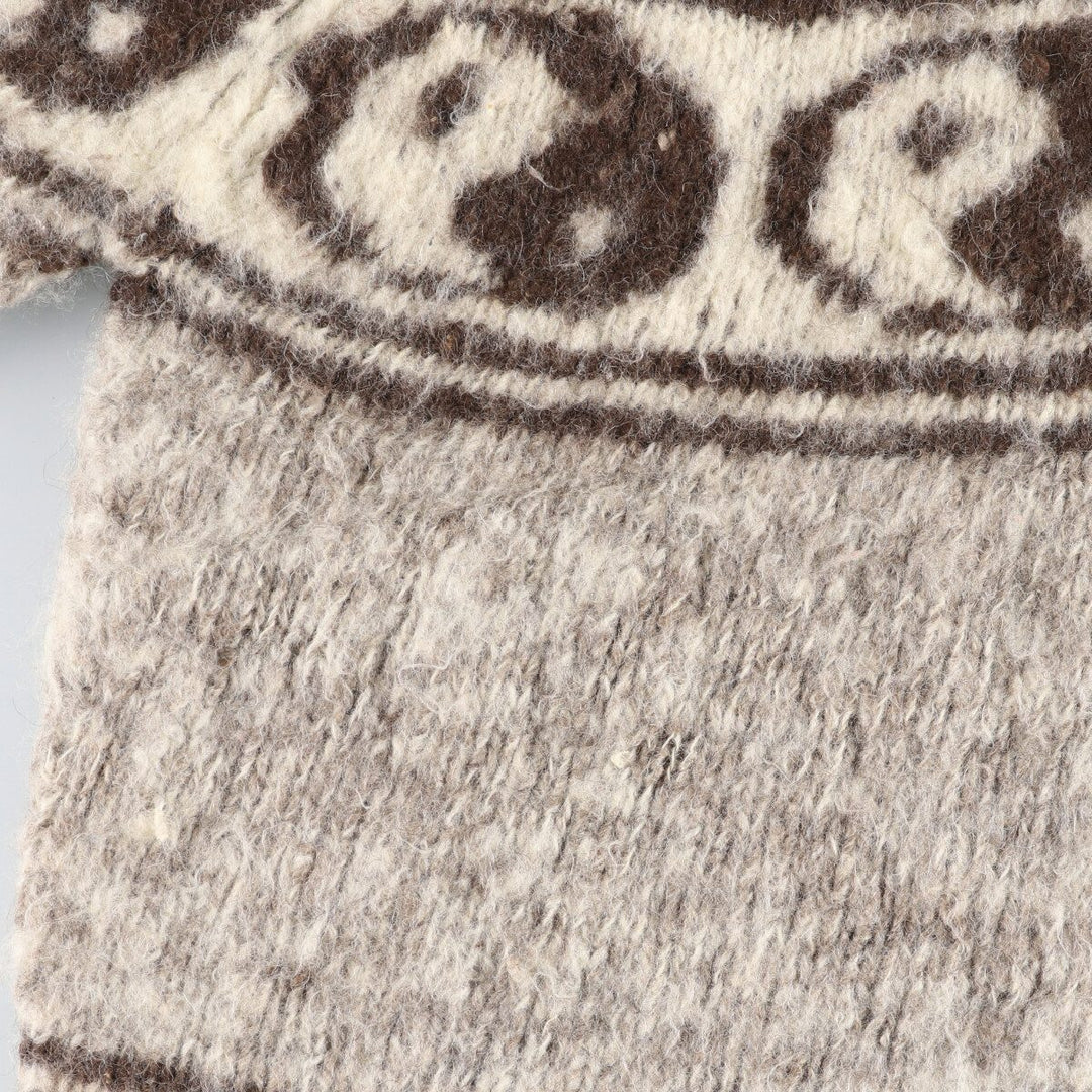 All-over Yin Yang Pattern wool knit sweater, men's XL size /eva003303