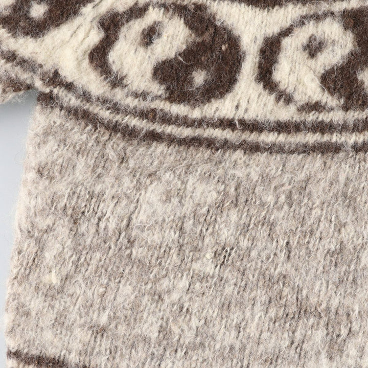 All-over Yin Yang Pattern wool knit sweater, men's XL size /eva003303