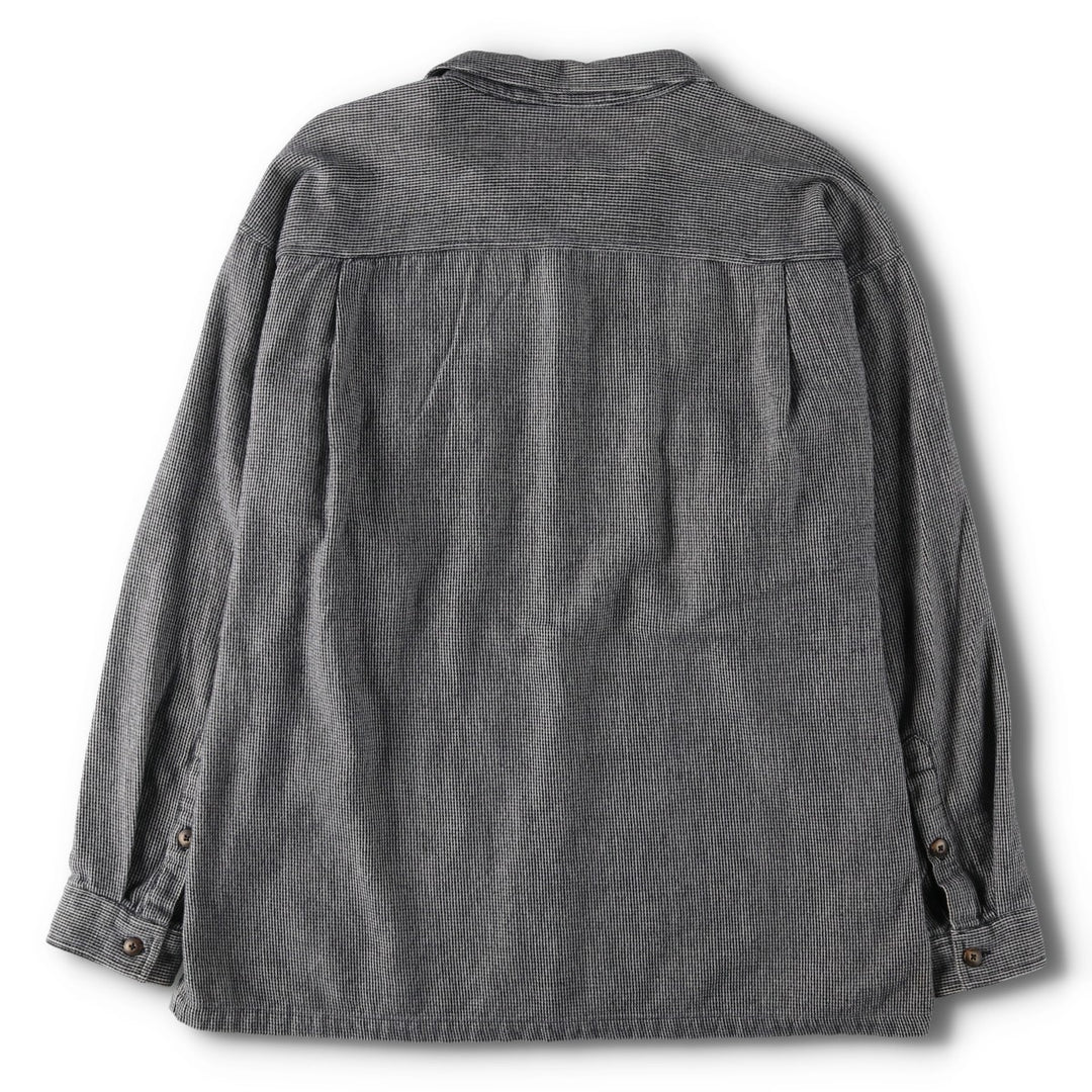 90s-00'S Patagonia Organic Cotton All-Over Print Long-Sleeve Heavy Flannel Shirt, Men's Size XL (approx.) Organic cotton black type Vintage Second Hand