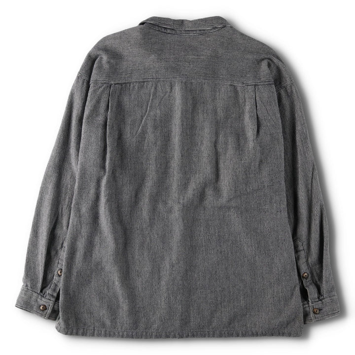 90s-00'S Patagonia Organic Cotton All-Over Print Long-Sleeve Heavy Flannel Shirt, Men's Size XL (approx.) Organic cotton black type Vintage Second Hand