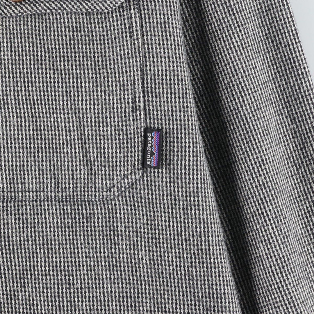 90s-00'S Patagonia Organic Cotton All-Over Print Long-Sleeve Heavy Flannel Shirt, Men's Size XL (approx.) Organic cotton black type Vintage Second Hand