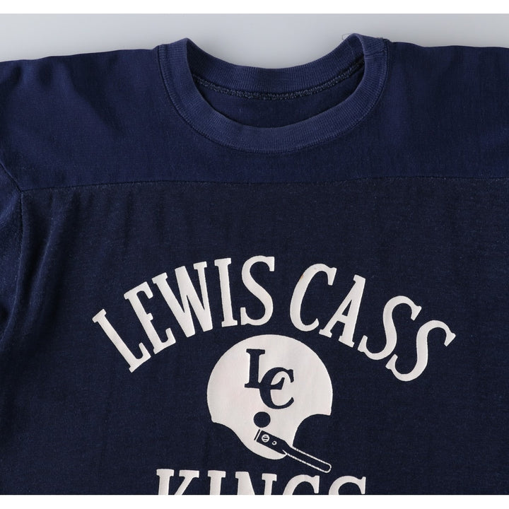 70'S Champion College Triple Print Football 3/4 Sleeve T-Shirt, Made in USA, Men's Size M (Equivalent), Vintage unclear navy blue type Vintage Second Hand