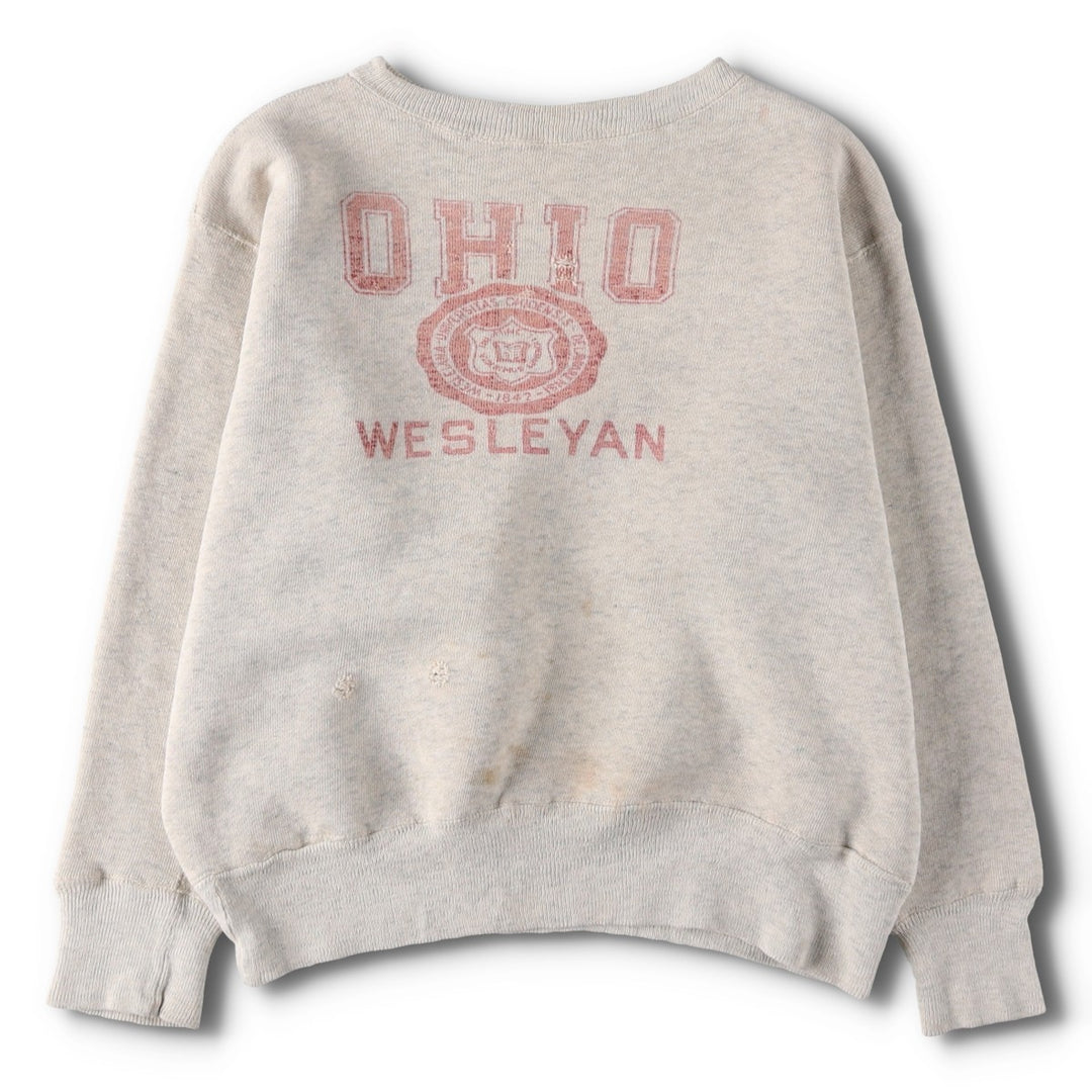1950s-1960'S Sportswear Ohio Vintage College Sweatshirt, Men's Size M (approx.), Triple Print unclear Beige type Vintage Second Hand