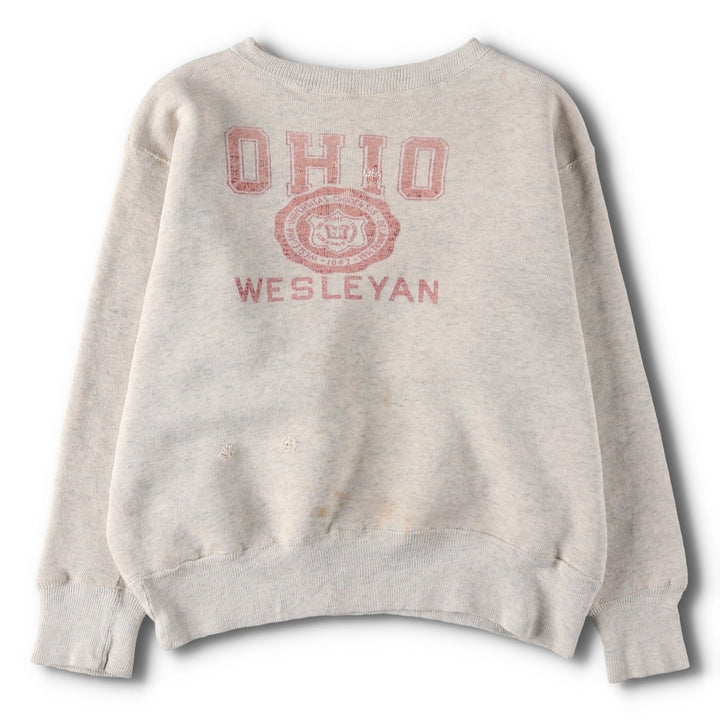 1950s-1960'S Sportswear Ohio Vintage College Sweatshirt, Men's Size M (approx.), Triple Print unclear Beige type Vintage Second Hand