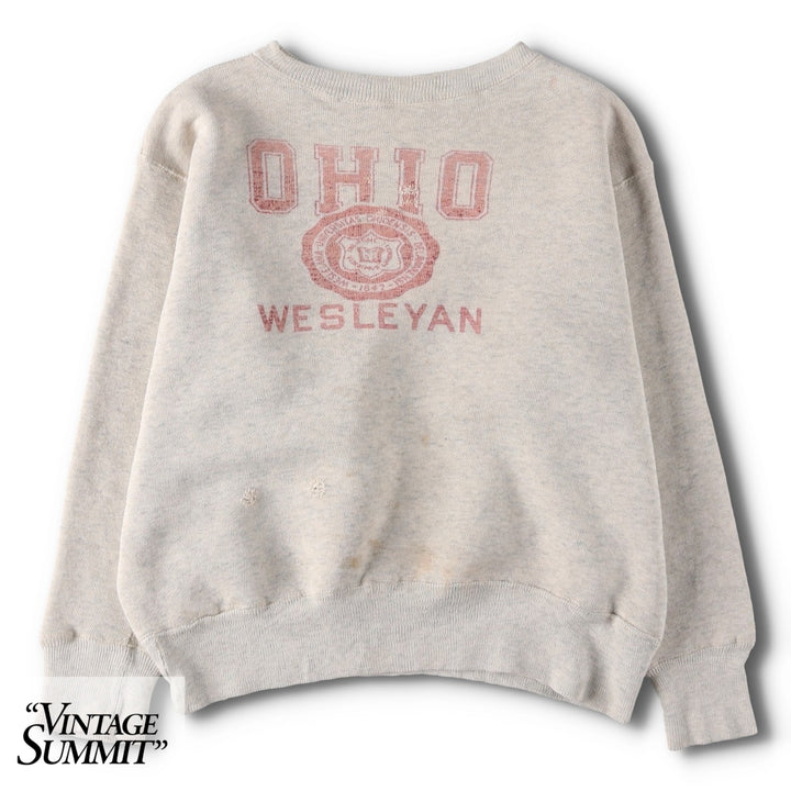 1950s-1960'S Sportswear Ohio Vintage College Sweatshirt, Men's Size M (approx.), Triple Print unclear Beige type Vintage Second Hand