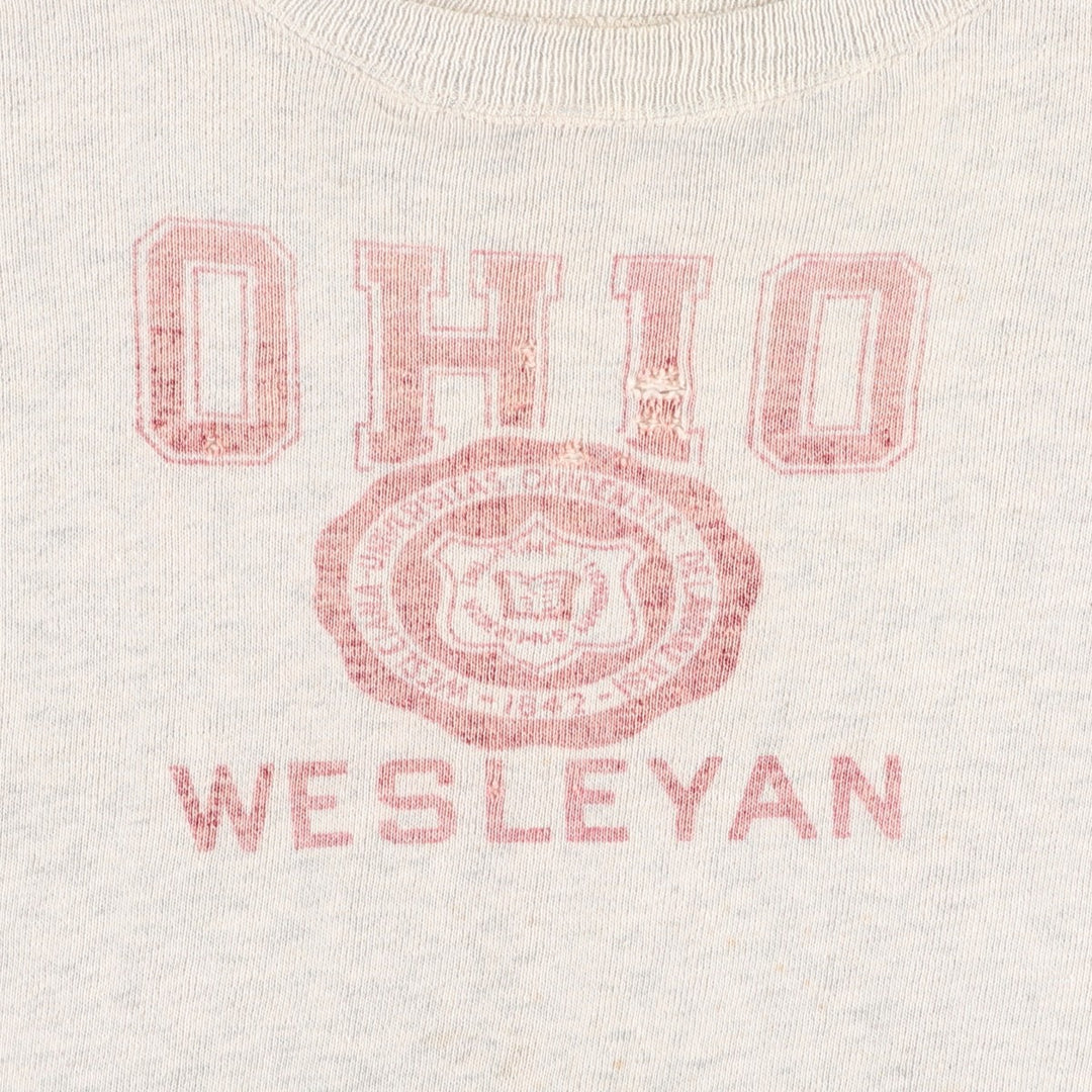 1950s-1960'S Sportswear Ohio Vintage College Sweatshirt, Men's Size M (approx.), Triple Print unclear Beige type Vintage Second Hand