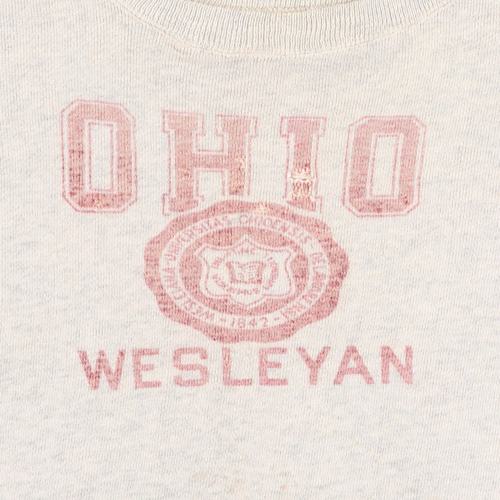 1950s-1960'S Sportswear Ohio Vintage College Sweatshirt, Men's Size M (approx.), Triple Print unclear Beige type Vintage Second Hand