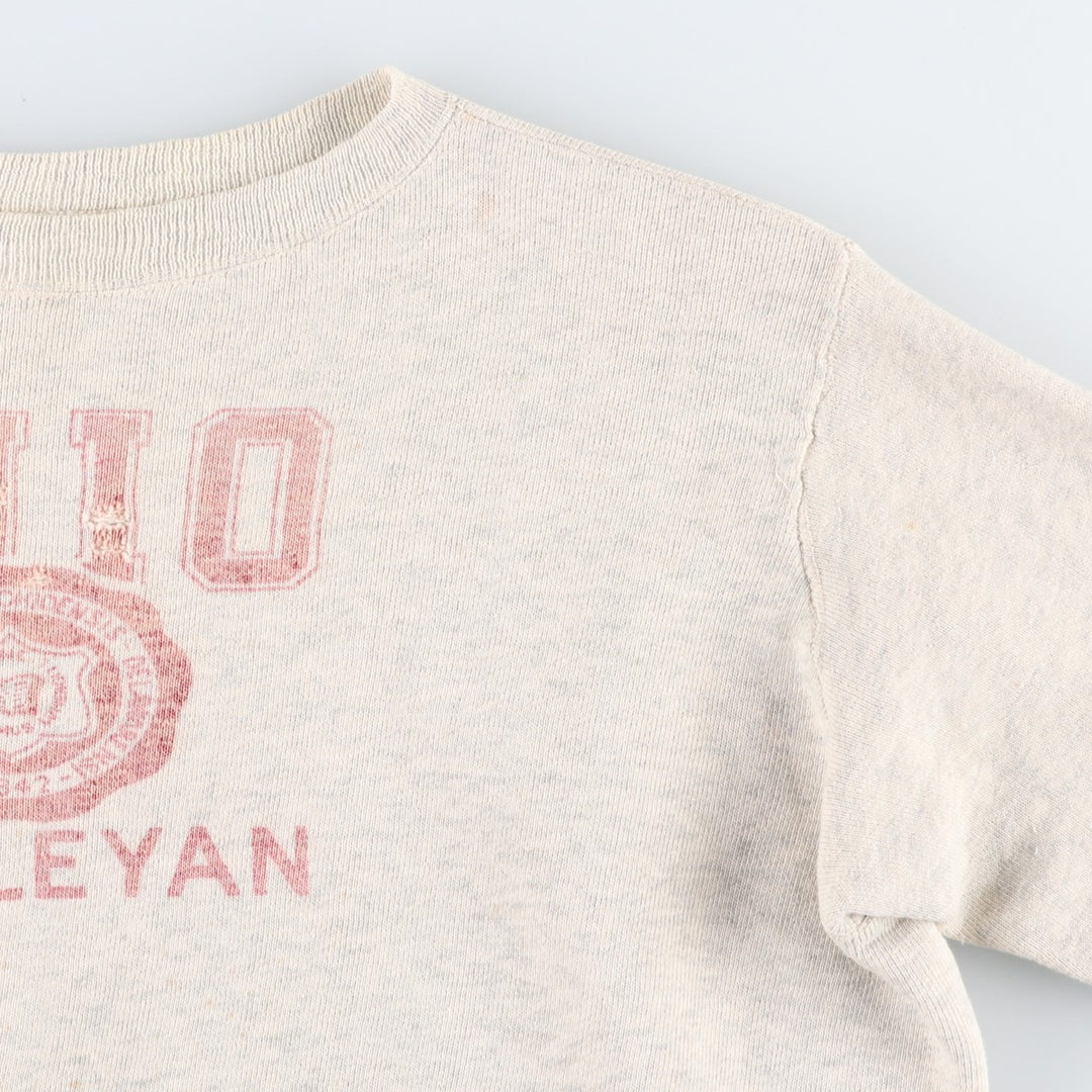 1950s-1960'S Sportswear Ohio Vintage College Sweatshirt, Men's Size M (approx.), Triple Print unclear Beige type Vintage Second Hand