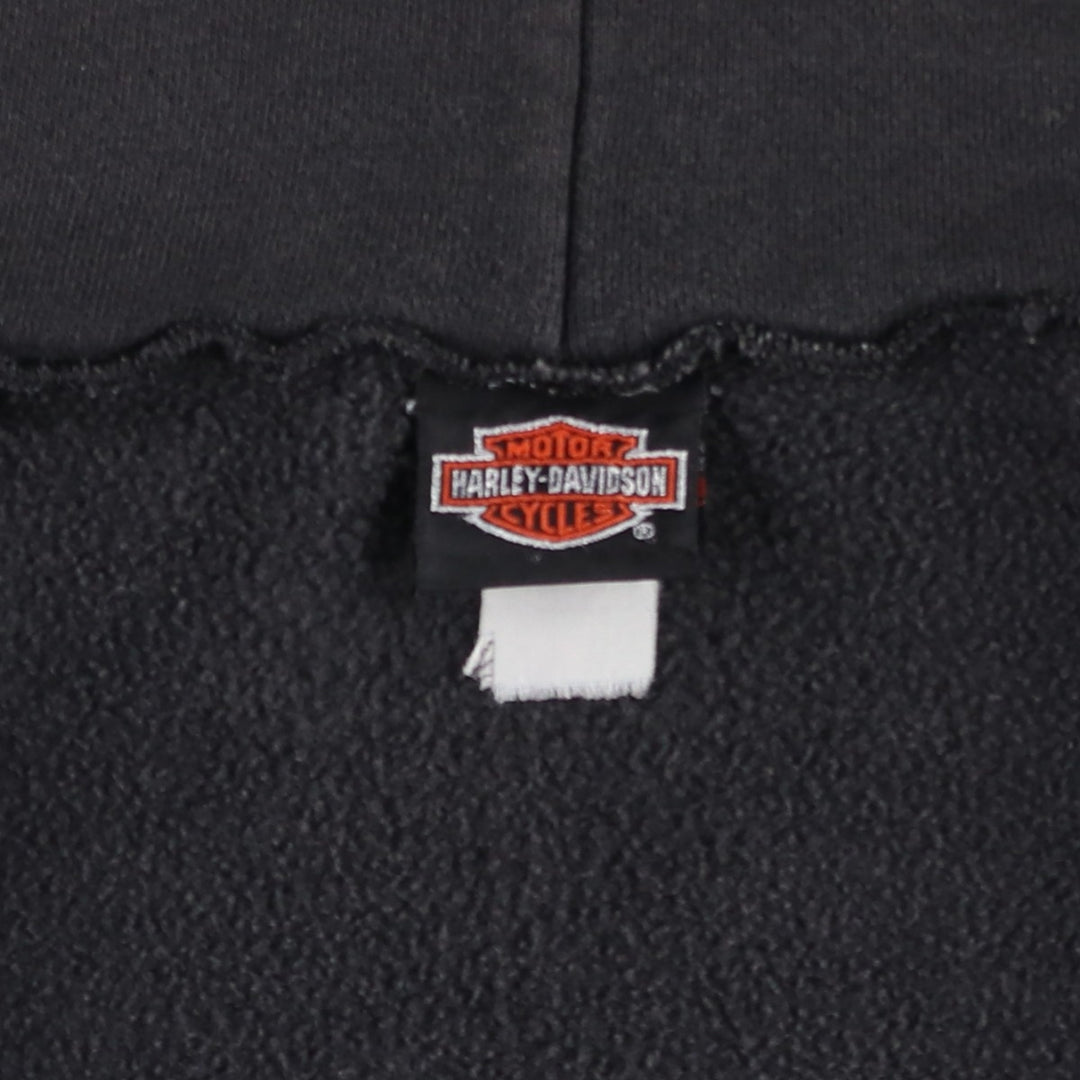 90'S Harley-Davidson Fire Pattern Full-Zip Sweatshirt Hoodie, Men's Size L (Equivalent), Vintage unclear black type Vintage Second Hand