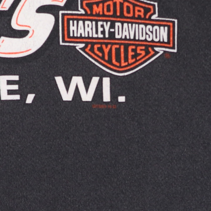 90'S Harley-Davidson Fire Pattern Full-Zip Sweatshirt Hoodie, Men's Size L (Equivalent), Vintage unclear black type Vintage Second Hand