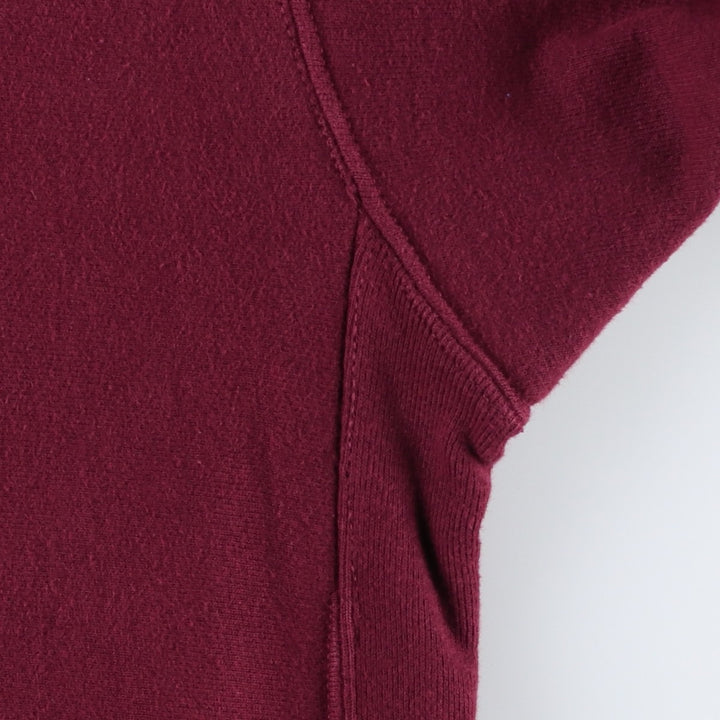 90'S Champion Reverse Weave embroidered tag full-zip sweatshirt hoodie, made in USA, men's size XL equivalent. cotton burgundy type Vintage Second Hand