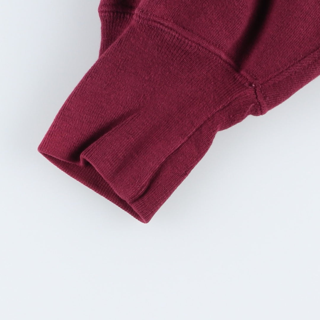90'S Champion Reverse Weave embroidered tag full-zip sweatshirt hoodie, made in USA, men's size XL equivalent. cotton burgundy type Vintage Second Hand