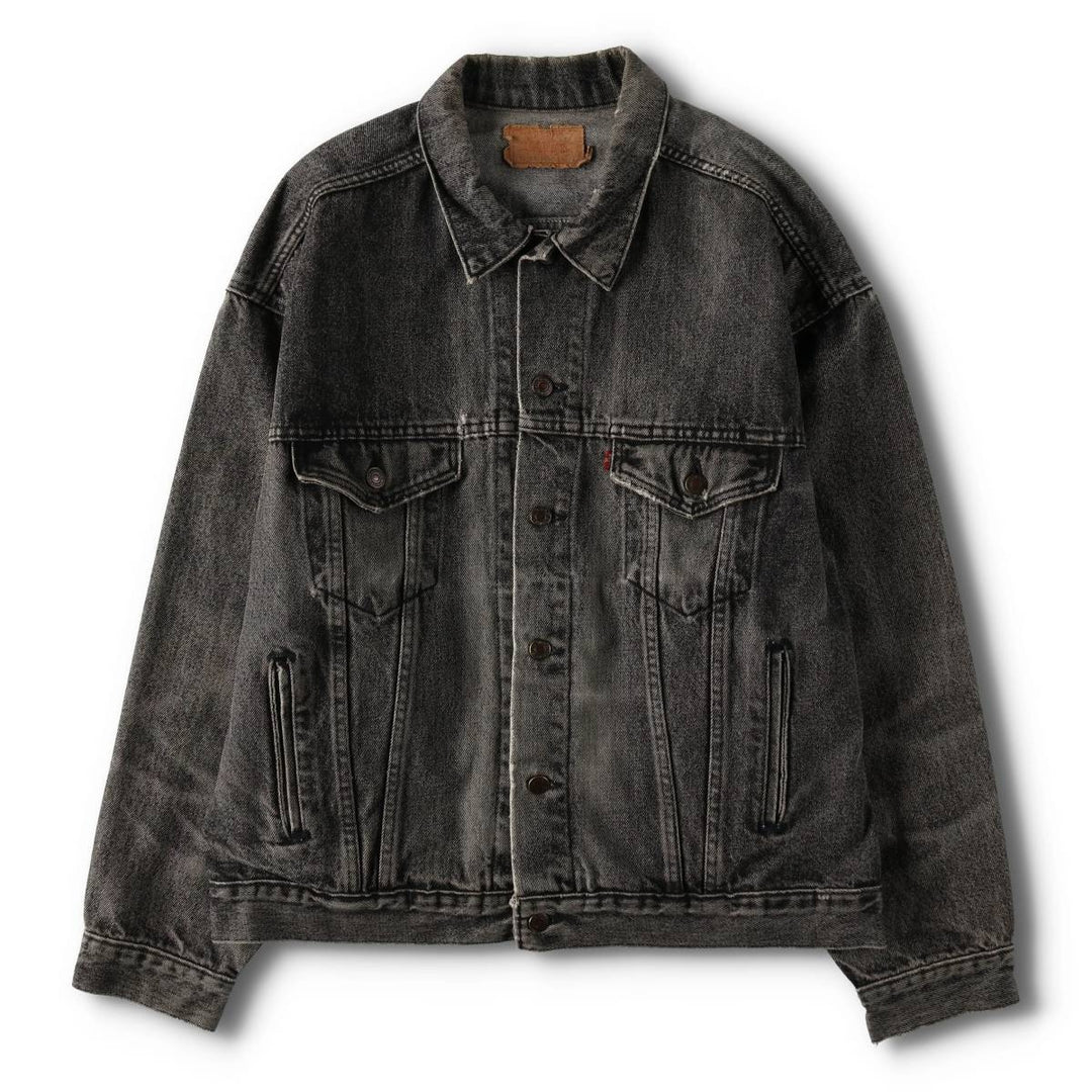 1990'S Levi's 70507-4858 Black Denim Jacket, Made in USA, Men's Size L (approx.), Vintage cotton black type Vintage Second Hand