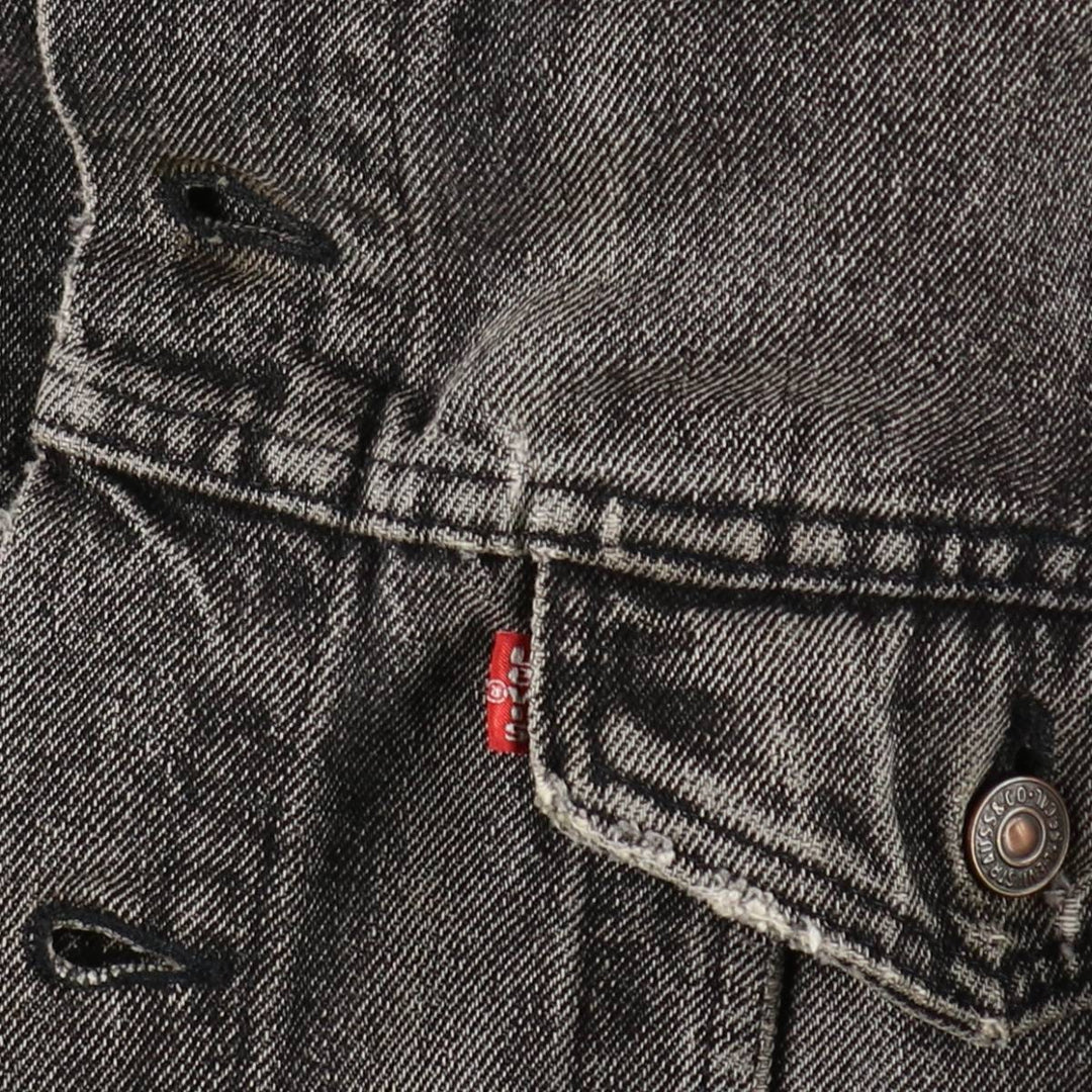 1990'S Levi's 70507-4858 Black Denim Jacket, Made in USA, Men's Size L (approx.), Vintage cotton black type Vintage Second Hand