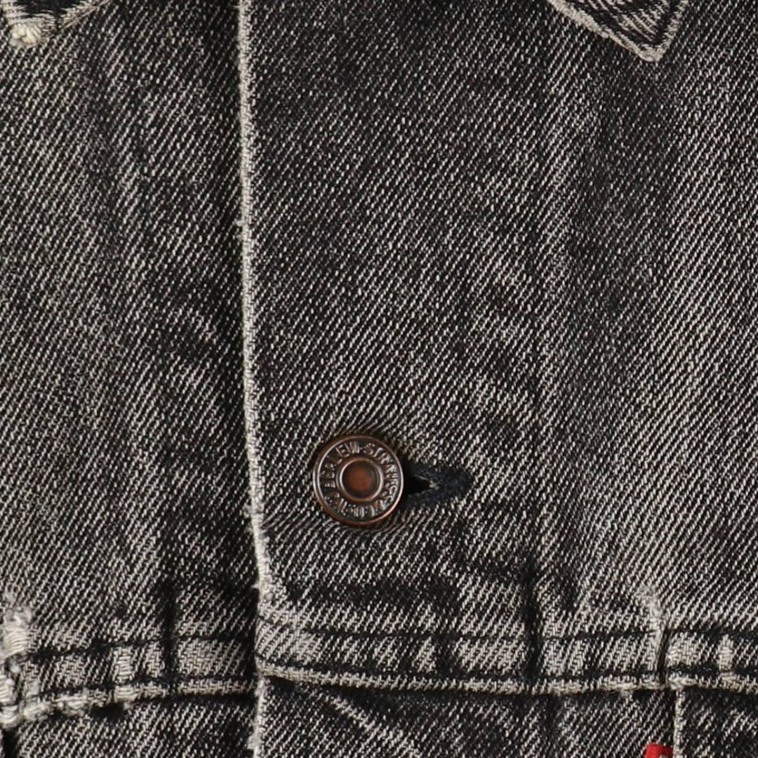 1990'S Levi's 70507-4858 Black Denim Jacket, Made in USA, Men's Size L (approx.), Vintage cotton black type Vintage Second Hand
