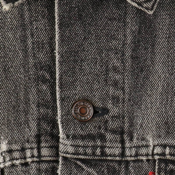 1990'S Levi's 70507-4858 Black Denim Jacket, Made in USA, Men's Size L (approx.), Vintage cotton black type Vintage Second Hand
