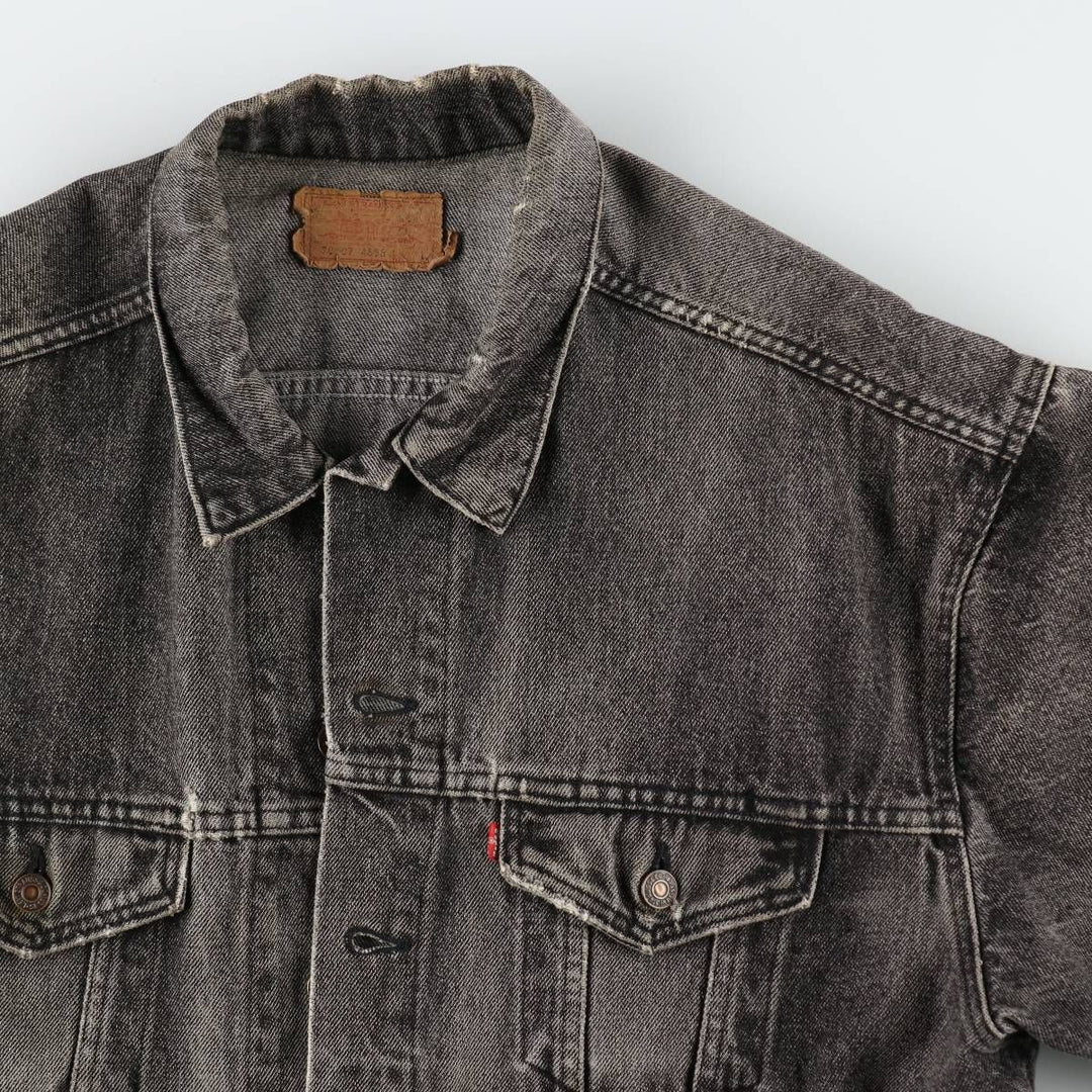 1990'S Levi's 70507-4858 Black Denim Jacket, Made in USA, Men's Size L (approx.), Vintage cotton black type Vintage Second Hand