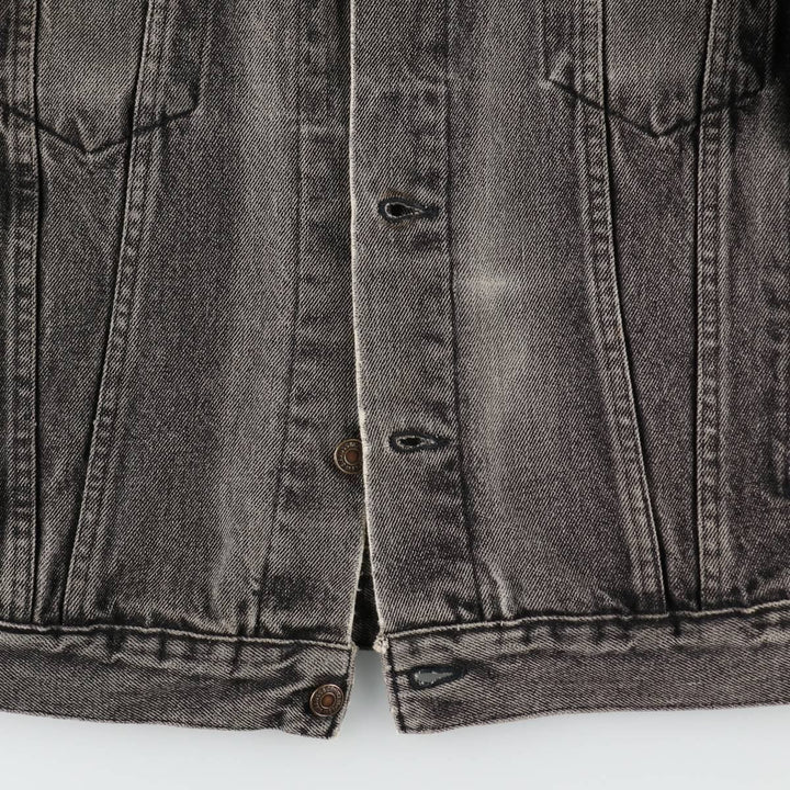 1990'S Levi's 70507-4858 Black Denim Jacket, Made in USA, Men's Size L (approx.), Vintage cotton black type Vintage Second Hand