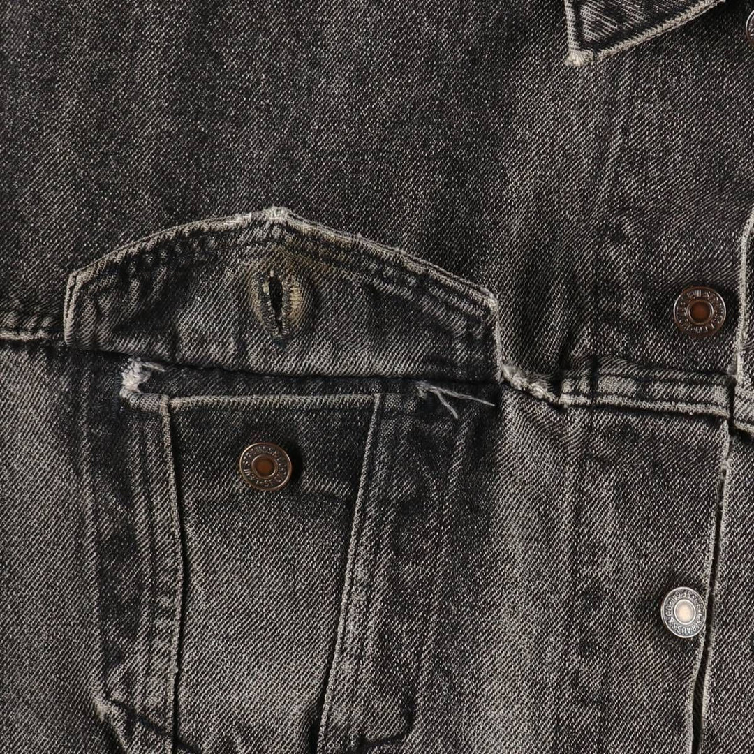 1990'S Levi's 70507-4858 Black Denim Jacket, Made in USA, Men's Size L (approx.), Vintage cotton black type Vintage Second Hand